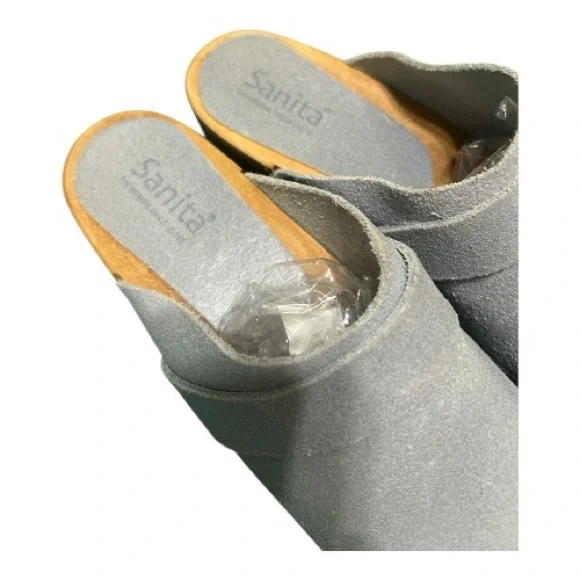 Slate Blue suede Sanita Clogs - Picture 4 of 8